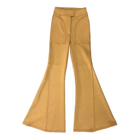 Free People Movement Light Heart Pant Womens 2 Mustard Yellow Bell Bottom Flare - Picture 1 of 15
